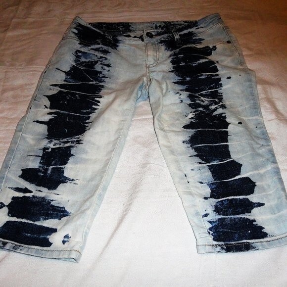 Tie Dye Capris Jeans Sz 7 - Picture 1 of 7